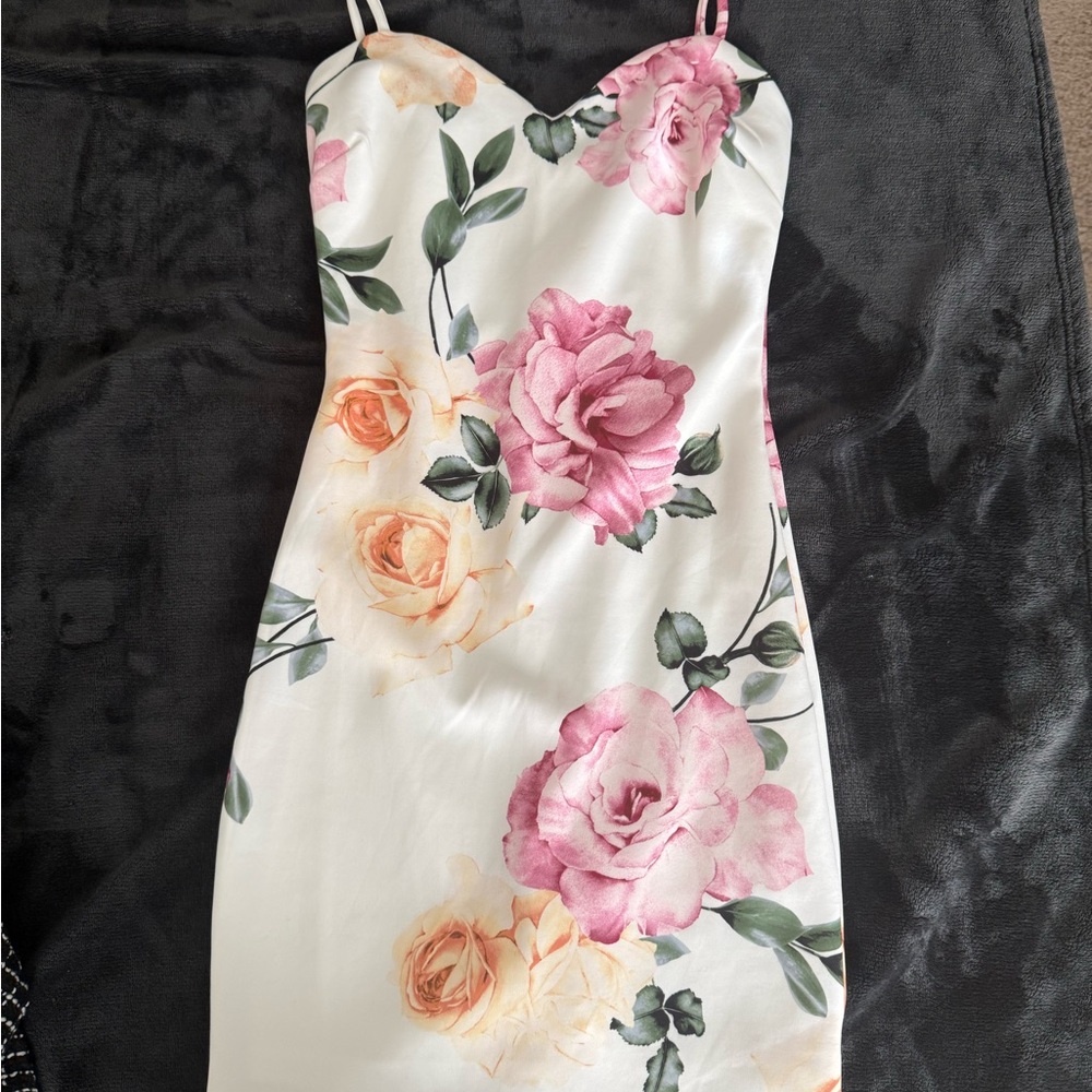 Floral Print Spaghetti Strap Dress